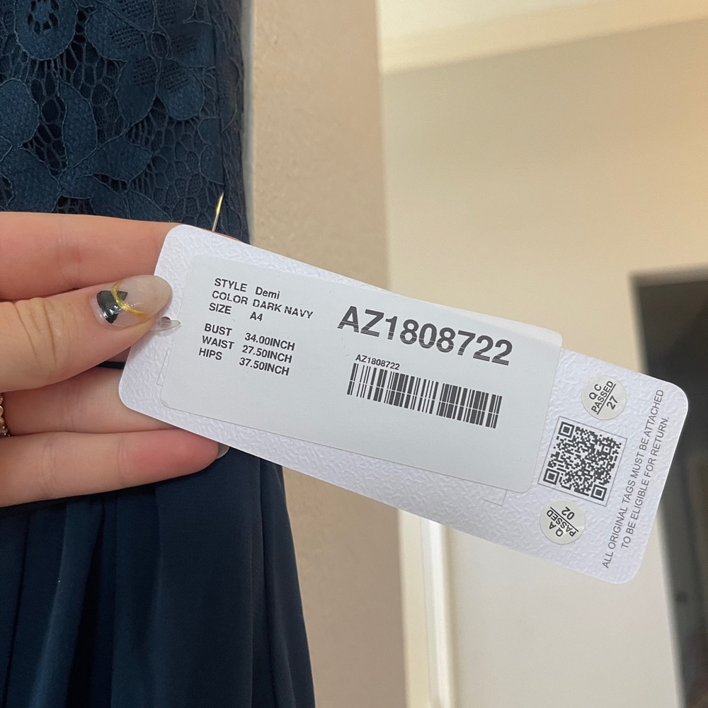 Size 4 Azazie Navy Bridesmaid Dress